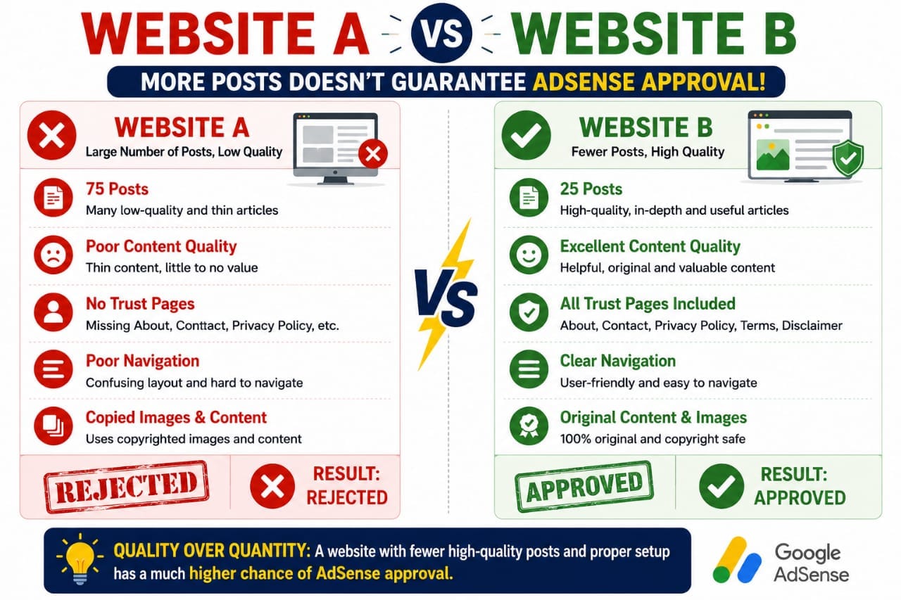How many posts do you need before Google AdSense approval guide showing blog content requirements approval chances and AdSense success tips