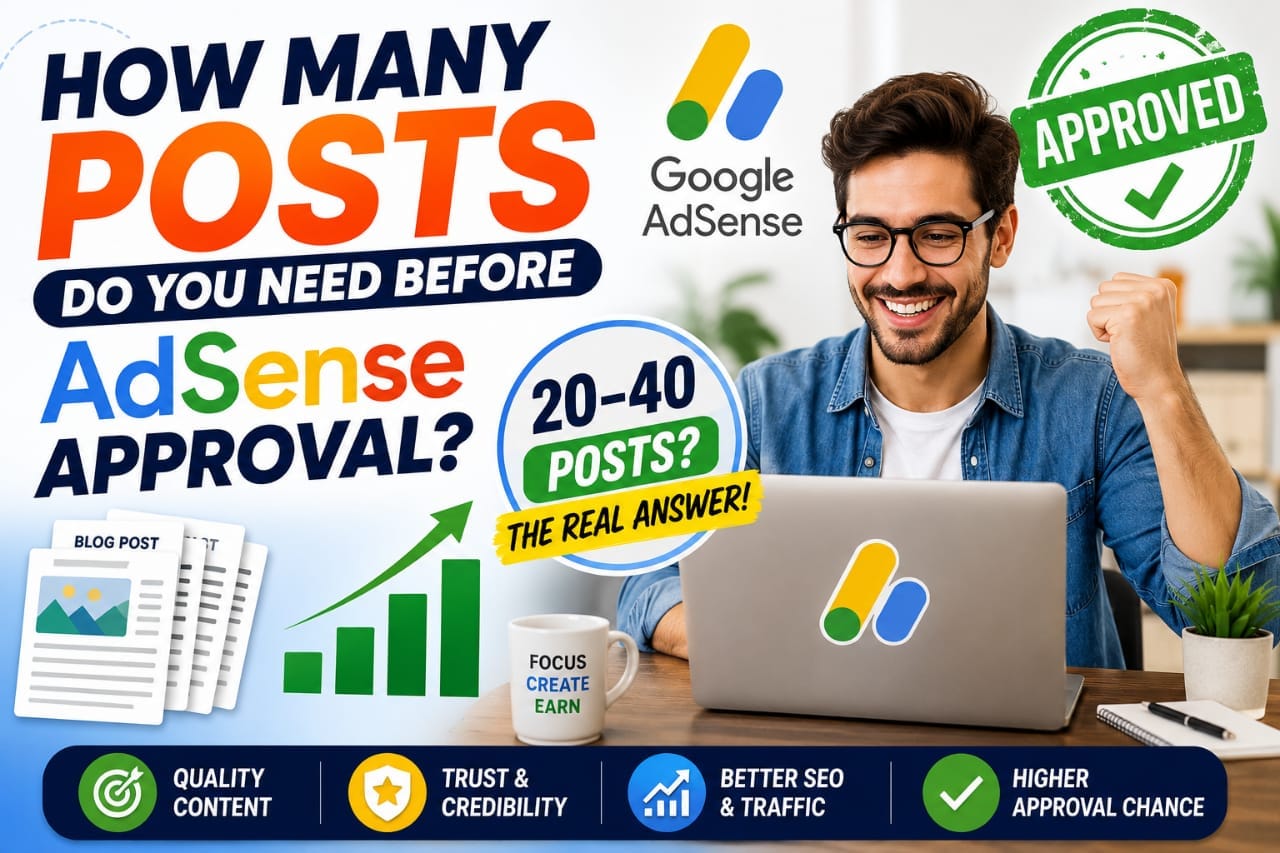 How many posts do you need before Google AdSense approval guide showing blog content requirements approval chances and AdSense success tips