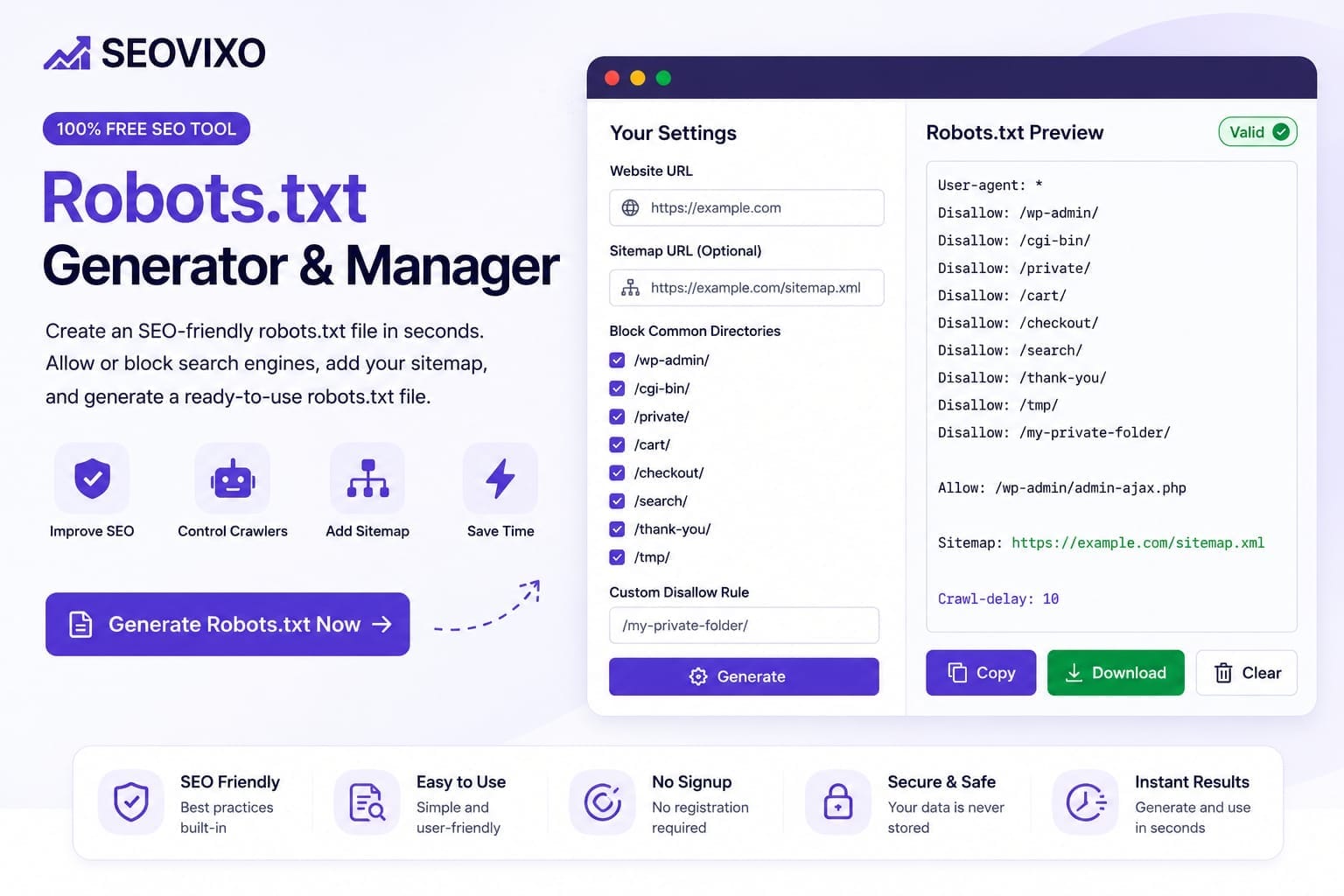 Robots.txt Generator Tool