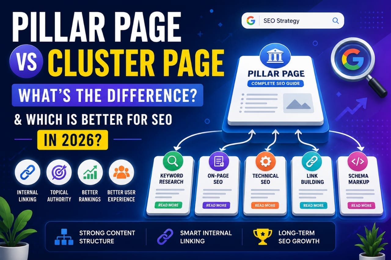 Pillar Page vs cluster page comparison for seo